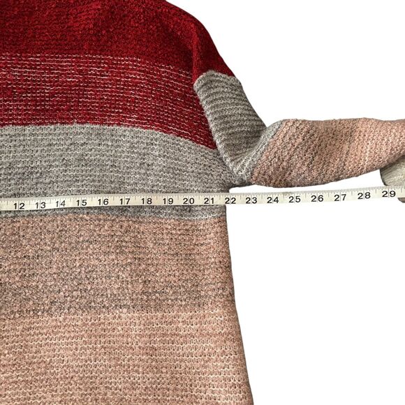 Knox Rose Sweater Womens XL Striped Pullover Knit Soft Cozy V Neck Casual Boho - Picture 10 of 13